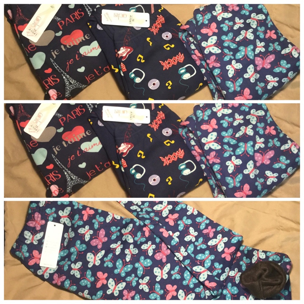 NWT- Girls Fleece Lined Leggings